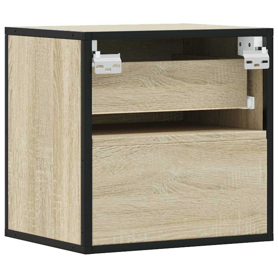 Nachtkastjes 2 st wandgemonteerd 40x31x39,5cm sonoma eikenkleur