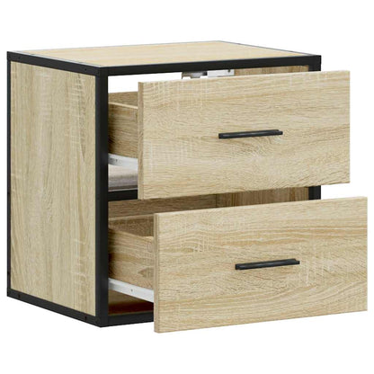 Nachtkastjes 2 st wandgemonteerd 40x31x39,5cm sonoma eikenkleur