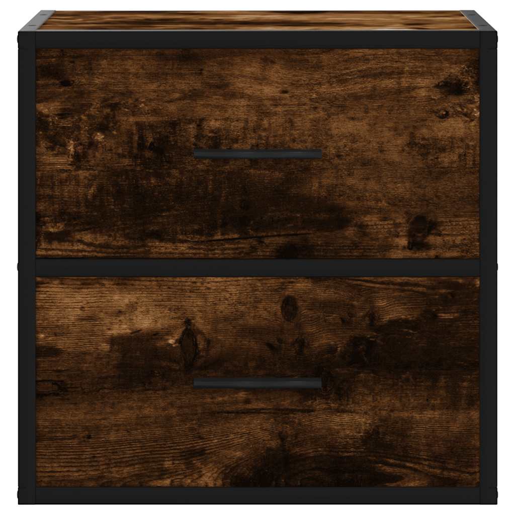 Nachtkastjes 2st wandgemonteerd 40x31x39,5cm gerookt eikenkleur