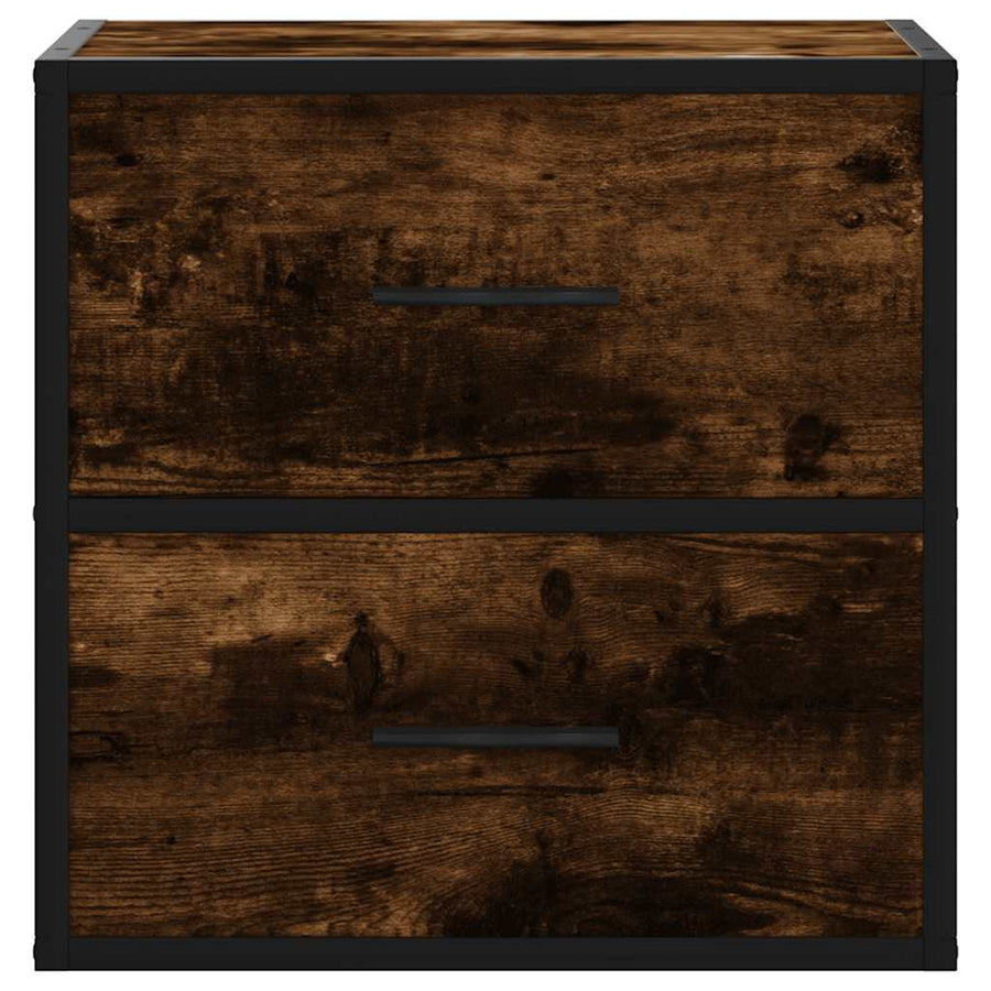 Nachtkastjes 2st wandgemonteerd 40x31x39,5cm gerookt eikenkleur