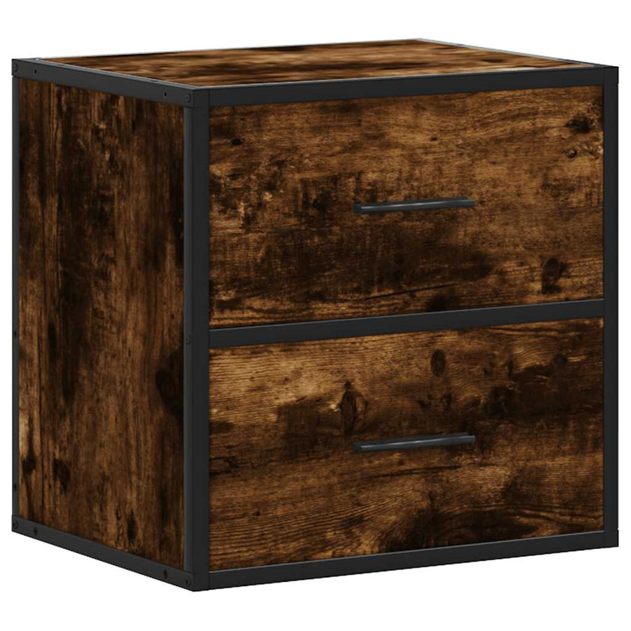Nachtkastjes 2st wandgemonteerd 40x31x39,5cm gerookt eikenkleur