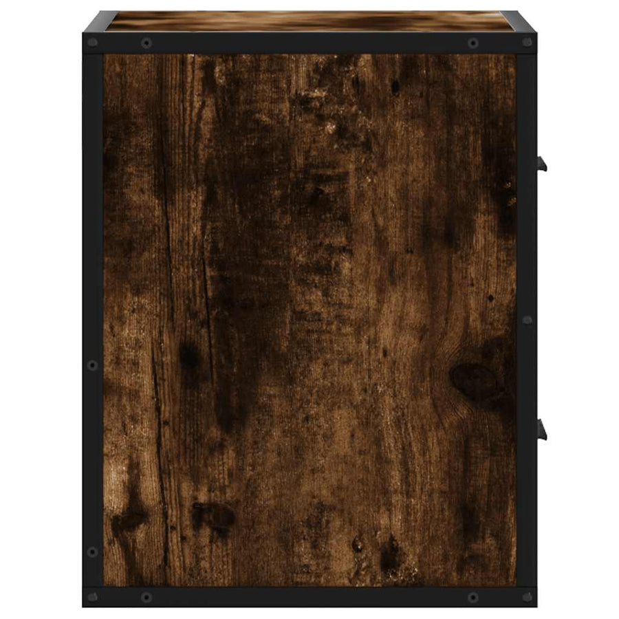 Nachtkastjes 2st wandgemonteerd 40x31x39,5cm gerookt eikenkleur
