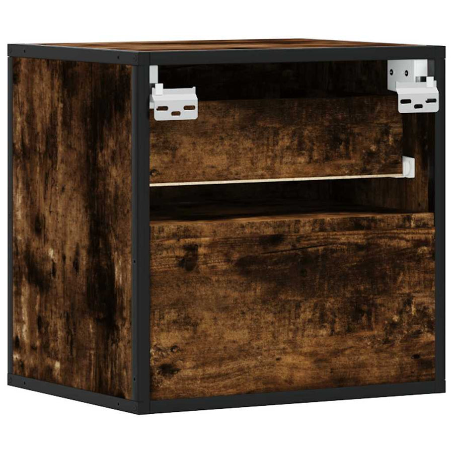 Nachtkastjes 2st wandgemonteerd 40x31x39,5cm gerookt eikenkleur