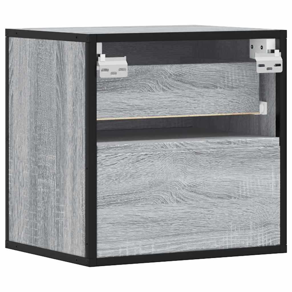 Nachtkastje wandgemonteerd 40x31x39,5cm grijs sonoma eikenkleur