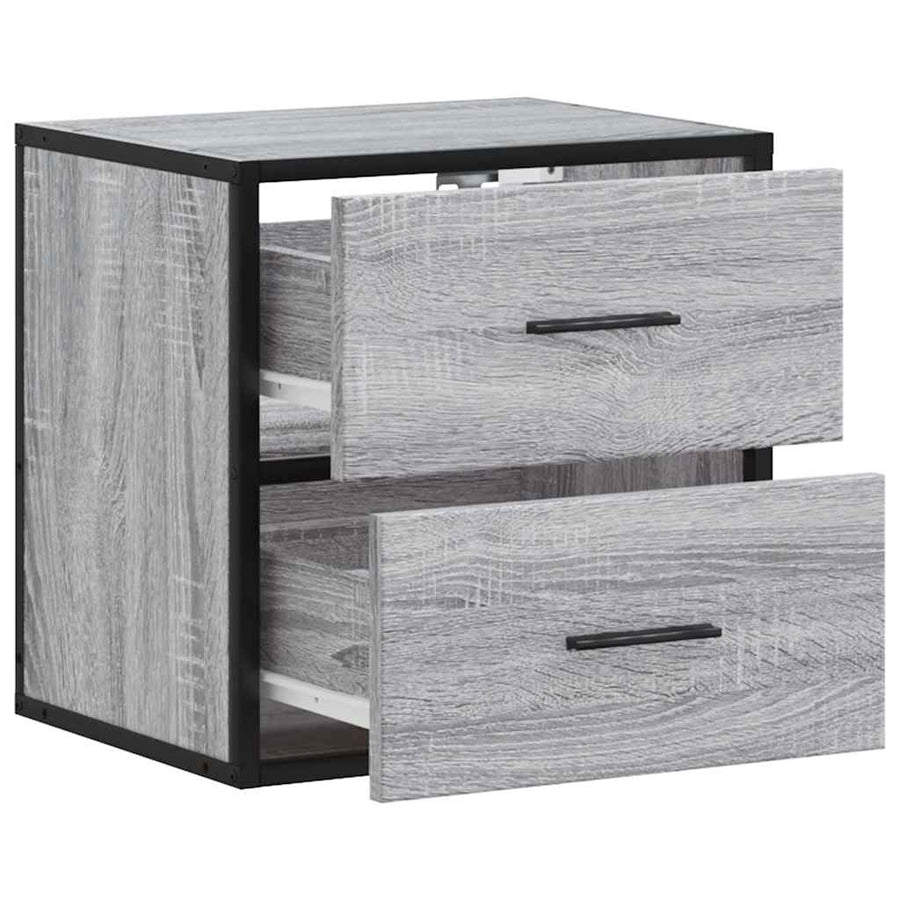 Nachtkastje wandgemonteerd 40x31x39,5cm grijs sonoma eikenkleur