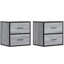 Nachtkastjes 2st wandgemonteerd 40x31x39,5cm grijs sonoma eiken