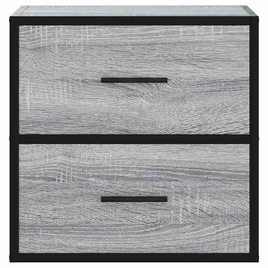 Nachtkastjes 2st wandgemonteerd 40x31x39,5cm grijs sonoma eiken