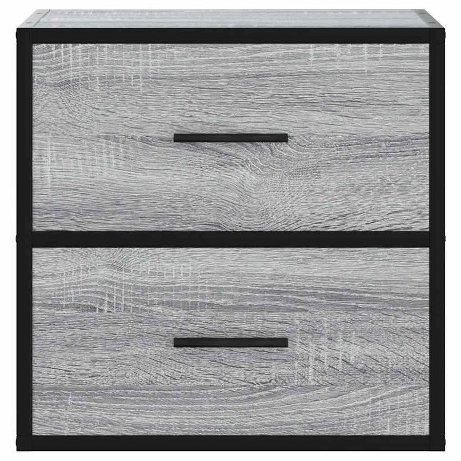 Nachtkastjes 2st wandgemonteerd 40x31x39,5cm grijs sonoma eiken