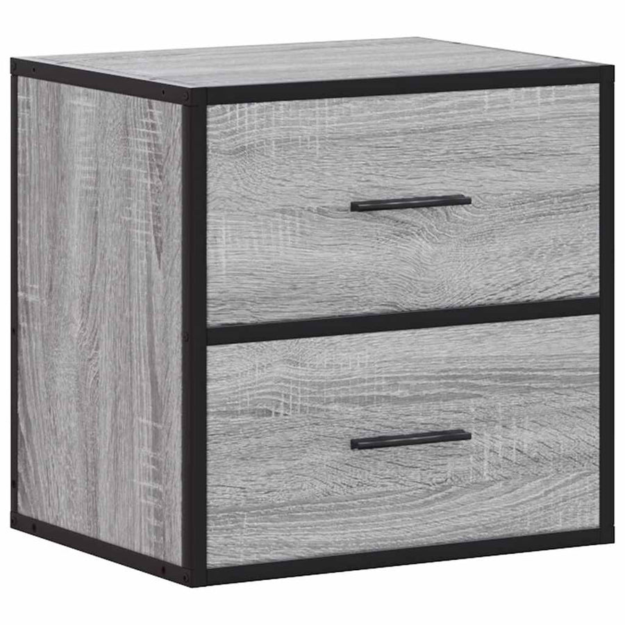 Nachtkastjes 2st wandgemonteerd 40x31x39,5cm grijs sonoma eiken