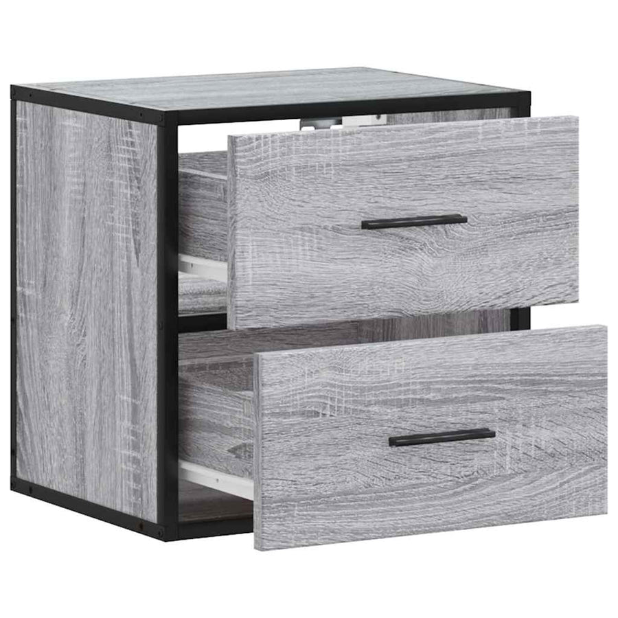 Nachtkastjes 2st wandgemonteerd 40x31x39,5cm grijs sonoma eiken