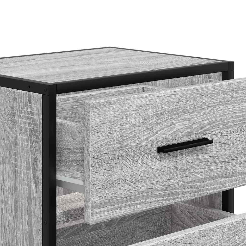 Nachtkastjes 2st wandgemonteerd 40x31x39,5cm grijs sonoma eiken