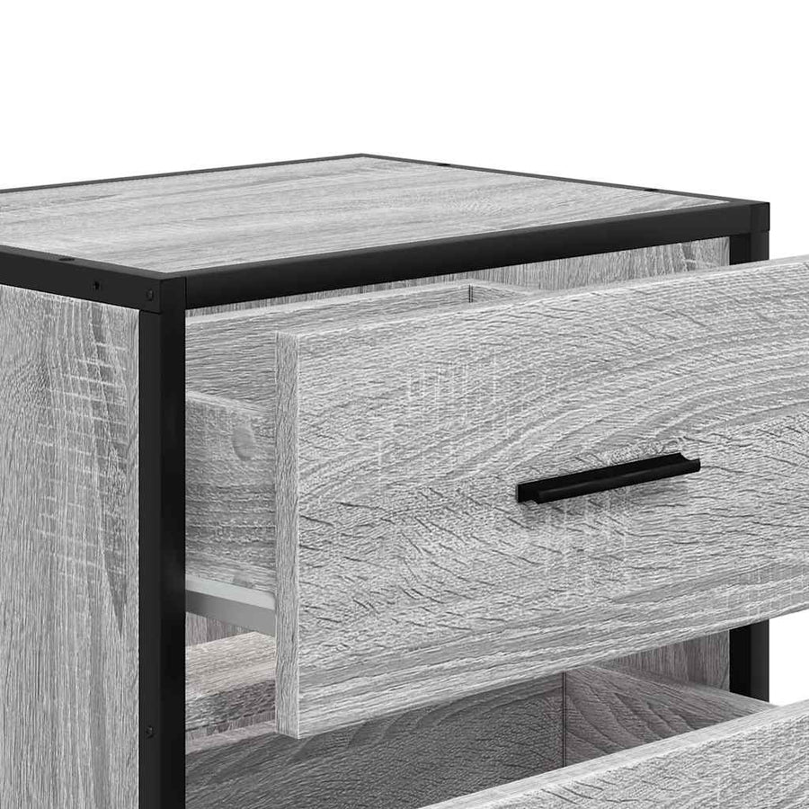 Nachtkastjes 2st wandgemonteerd 40x31x39,5cm grijs sonoma eiken