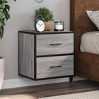 Nightstands 2pcs wall-mounted 40x31x39.5cm grey Sonoma oak