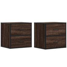 Nachtkastjes 2st wandgemonteerd 40x31x39,5cm bruin eikenkleurig