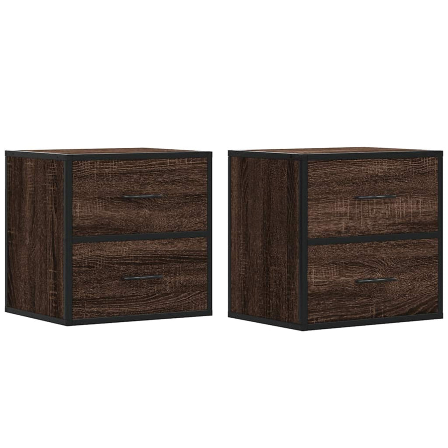 Nachtkastjes 2st wandgemonteerd 40x31x39,5cm bruin eikenkleurig