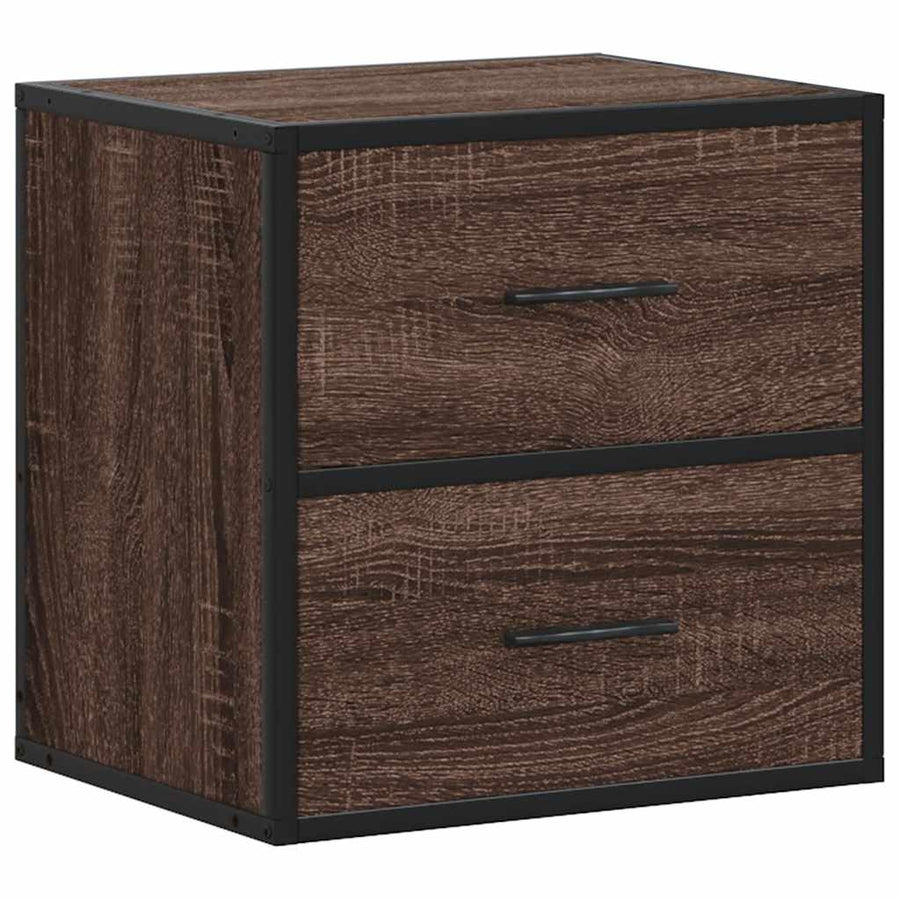 Nachtkastjes 2st wandgemonteerd 40x31x39,5cm bruin eikenkleurig