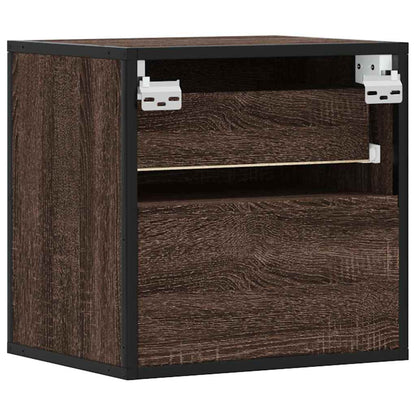 Nachtkastjes 2st wandgemonteerd 40x31x39,5cm bruin eikenkleurig