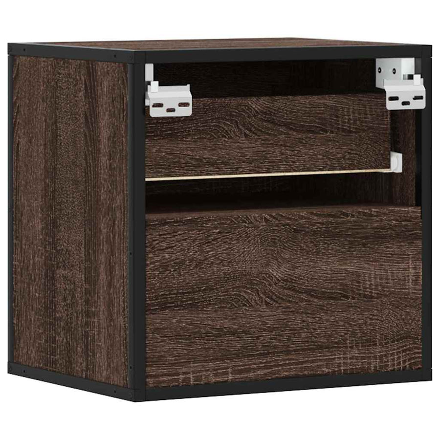 Nachtkastjes 2st wandgemonteerd 40x31x39,5cm bruin eikenkleurig