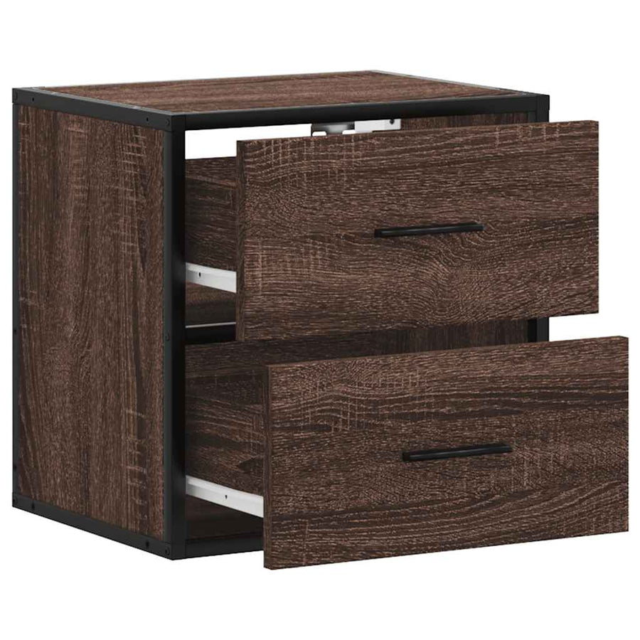 Nachtkastjes 2st wandgemonteerd 40x31x39,5cm bruin eikenkleurig