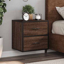 Nachtkastjes 2st wandgemonteerd 40x31x39,5cm bruin eikenkleurig