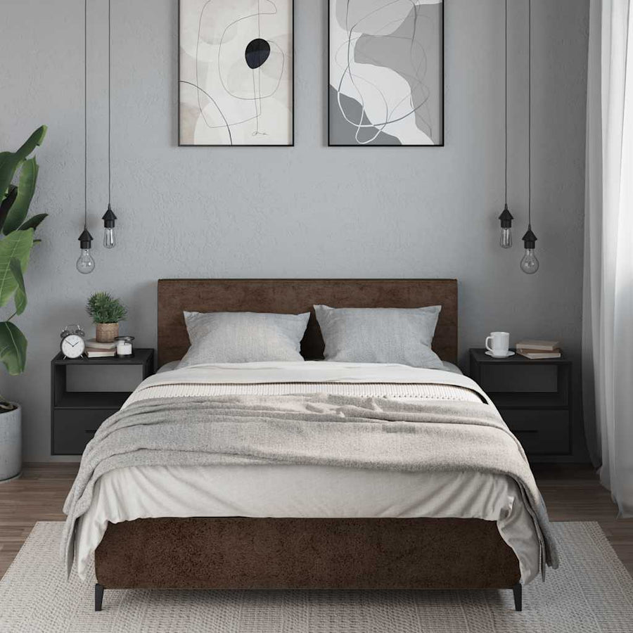 Nachtkastjes wandgemonteerd 2 st 40x31x39,5 cm zwart