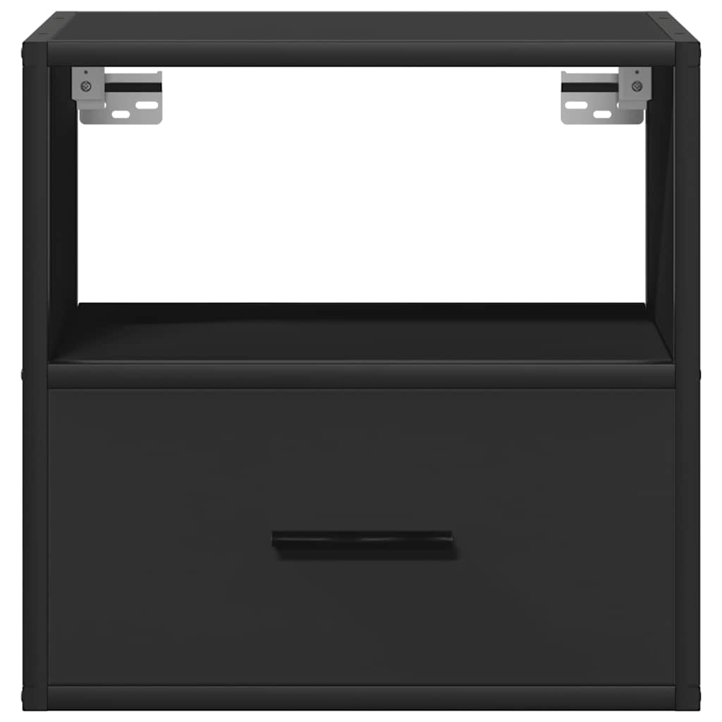 Nachtkastjes wandgemonteerd 2 st 40x31x39,5 cm zwart