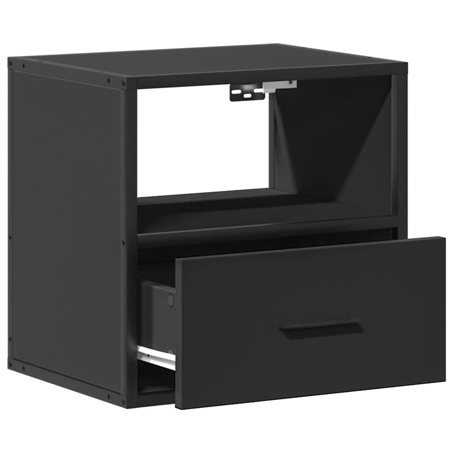 Nachtkastjes wandgemonteerd 2 st 40x31x39,5 cm zwart