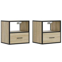 Nachtkastjes 2 st wandgemonteerd 40x31x39,5cm sonoma eikenkleur