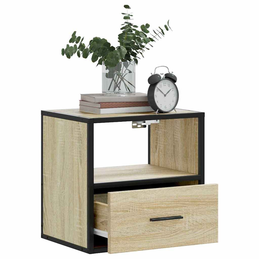 Nachtkastjes 2 st wandgemonteerd 40x31x39,5cm sonoma eikenkleur