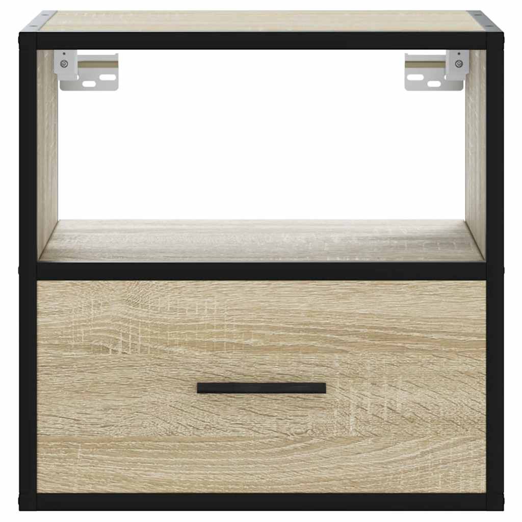 Nachtkastjes 2 st wandgemonteerd 40x31x39,5cm sonoma eikenkleur