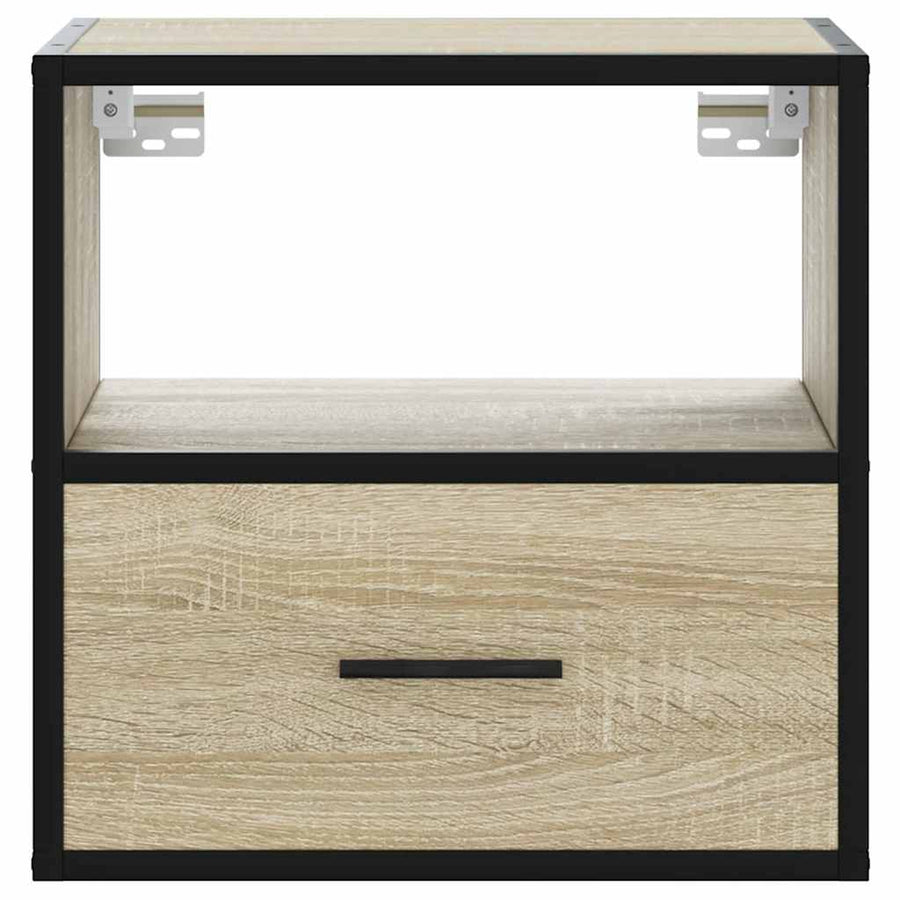 Nachtkastjes 2 st wandgemonteerd 40x31x39,5cm sonoma eikenkleur