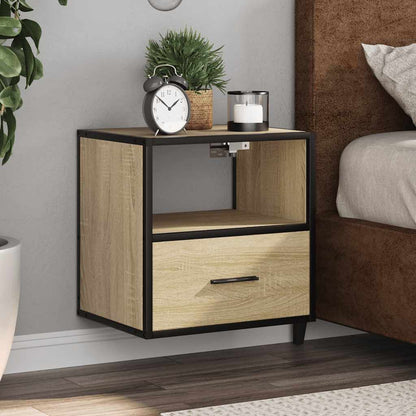 Nachtkastjes 2 st wandgemonteerd 40x31x39,5cm sonoma eikenkleur