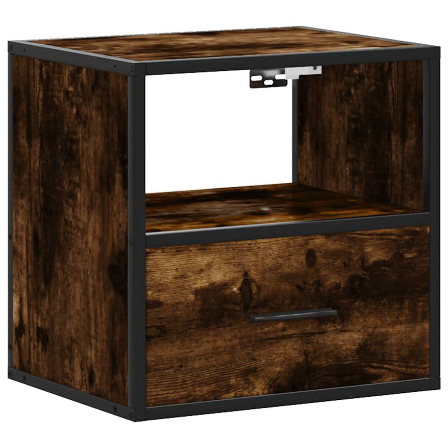 Nachtkastje wandgemonteerd 40x31x39,5 cm gerookt eikenkleurig