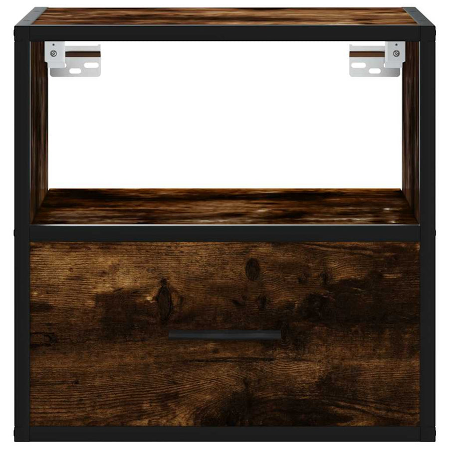 Nachtkastje wandgemonteerd 40x31x39,5 cm gerookt eikenkleurig