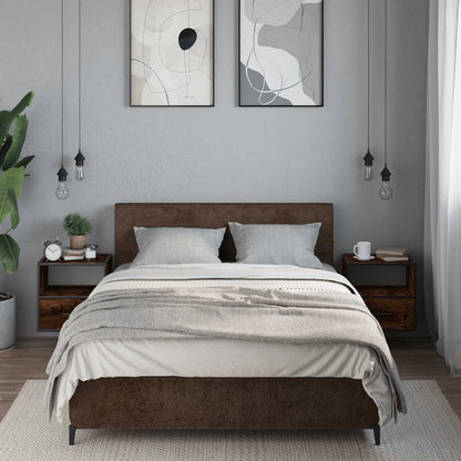 Nachtkastjes 2st wandgemonteerd 40x31x39,5cm gerookt eikenkleur