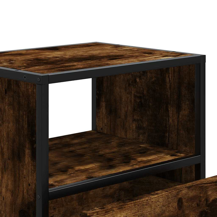 Nachtkastjes 2st wandgemonteerd 40x31x39,5cm gerookt eikenkleur