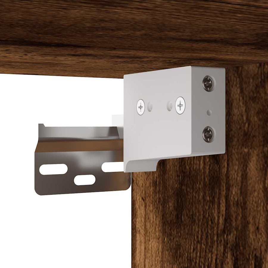 Nachtkastjes 2st wandgemonteerd 40x31x39,5cm gerookt eikenkleur