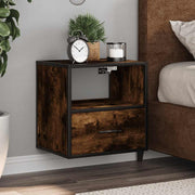 Nachtkastjes wandmontage 2 stuks 40x31x39,5 cm gerookt eiken