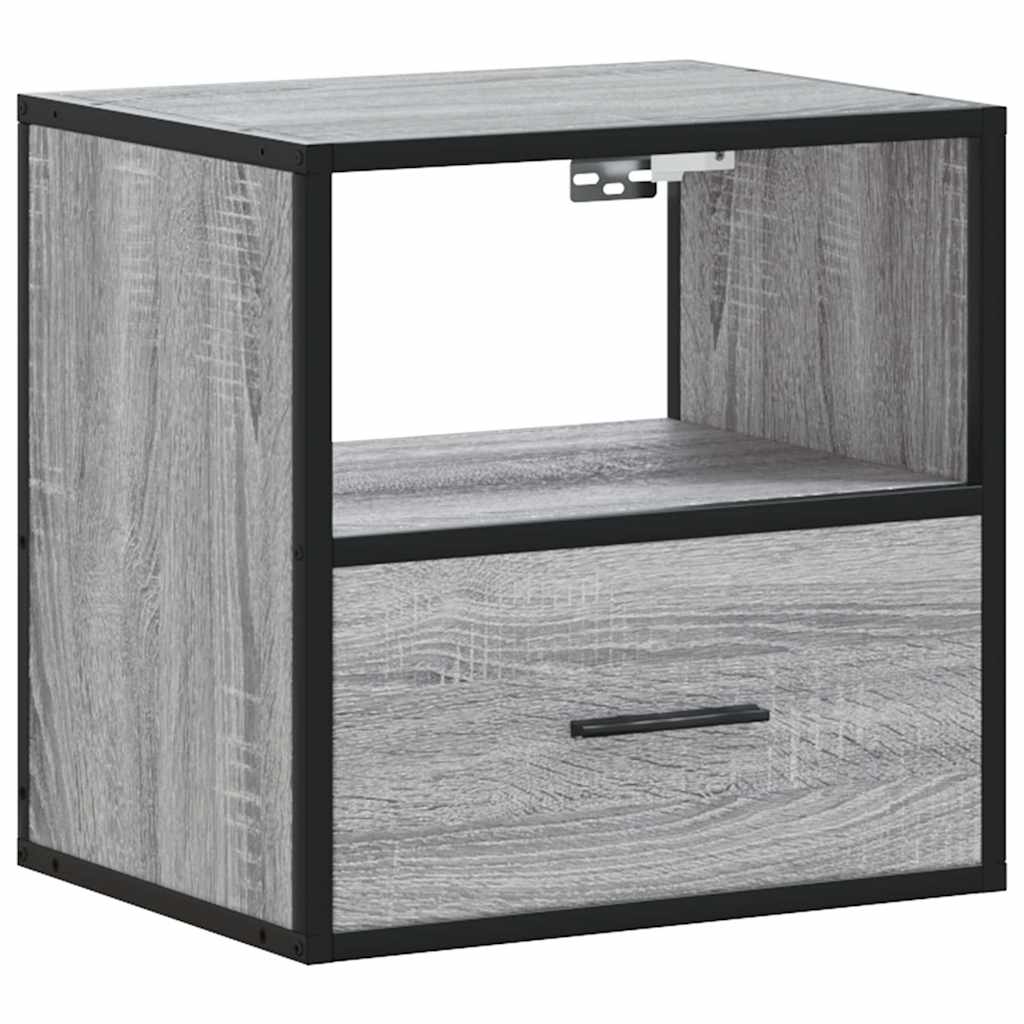 Nachtkastje wandgemonteerd 40x31x39,5cm grijs sonoma eikenkleur