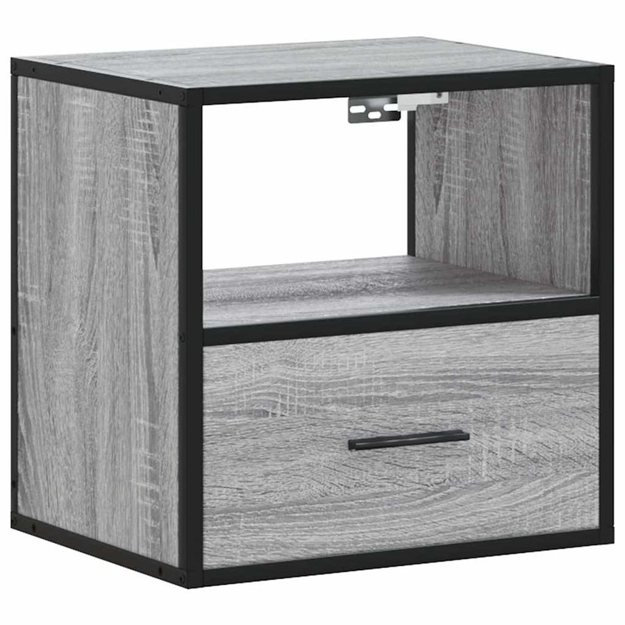 Nachtkastje wandgemonteerd 40x31x39,5cm grijs sonoma eikenkleur