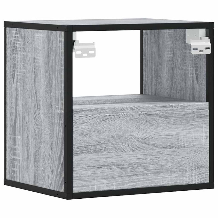 Nachtkastje wandgemonteerd 40x31x39,5cm grijs sonoma eikenkleur
