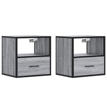 Nachtkastjes 2st wandgemonteerd 40x31x39,5cm grijs sonoma eiken