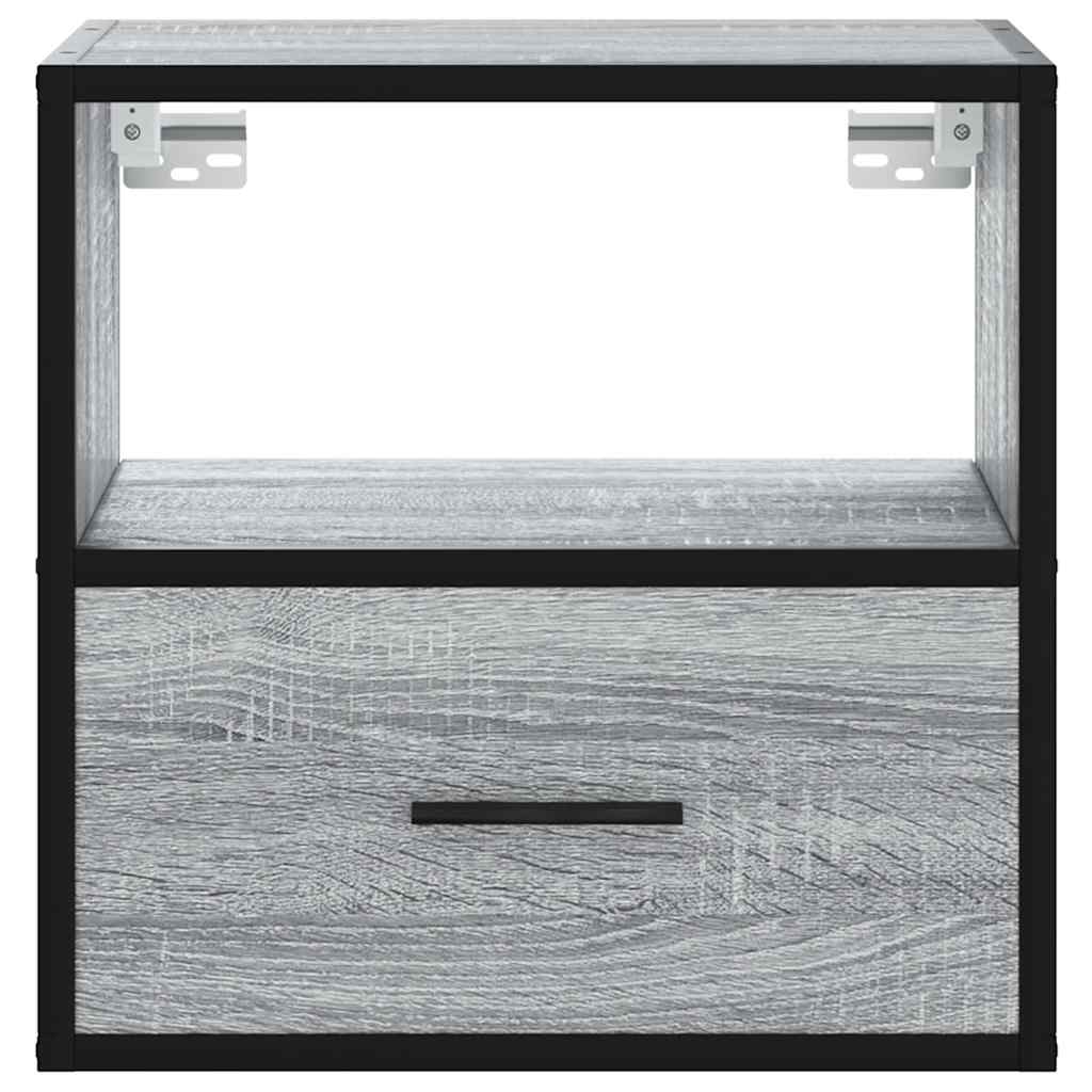 Nachtkastjes 2st wandgemonteerd 40x31x39,5cm grijs sonoma eiken