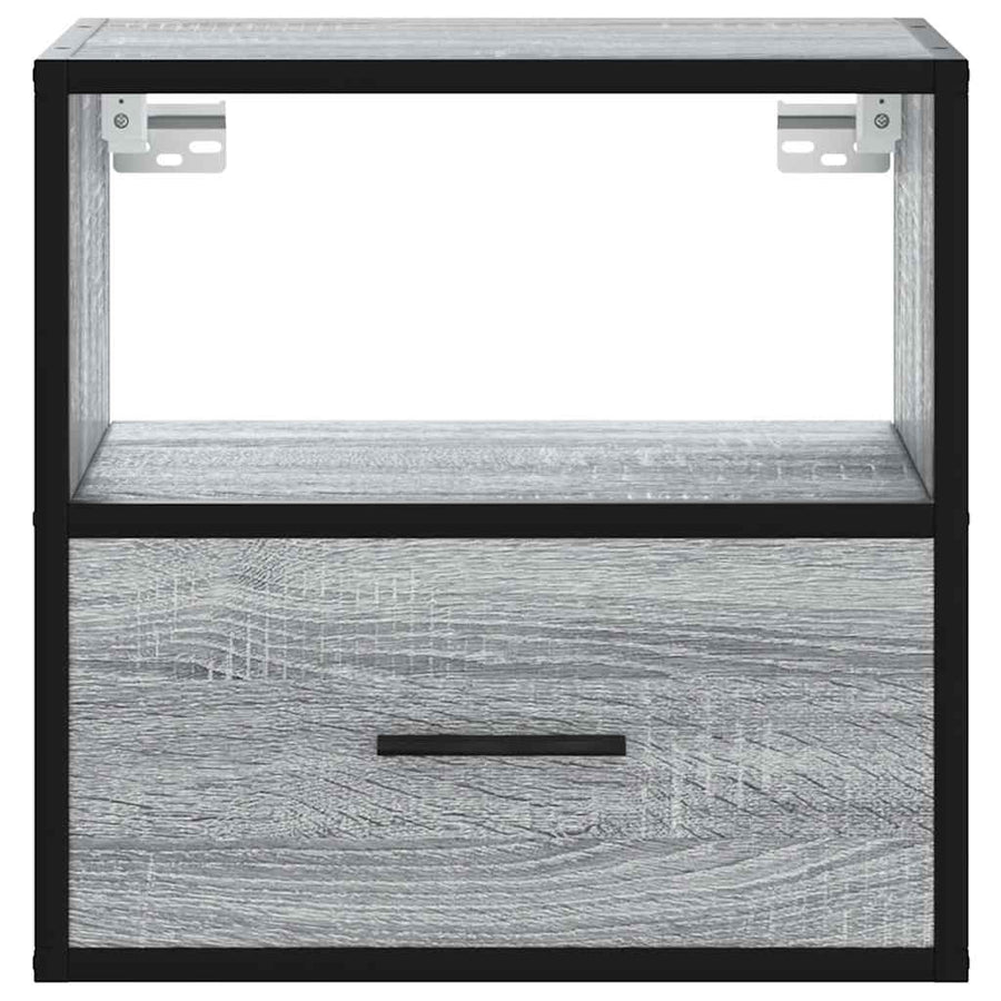 Nachtkastjes 2st wandgemonteerd 40x31x39,5cm grijs sonoma eiken