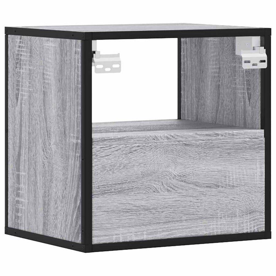 Nachtkastjes 2st wandgemonteerd 40x31x39,5cm grijs sonoma eiken