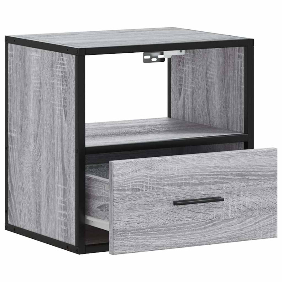 Nachtkastjes 2st wandgemonteerd 40x31x39,5cm grijs sonoma eiken