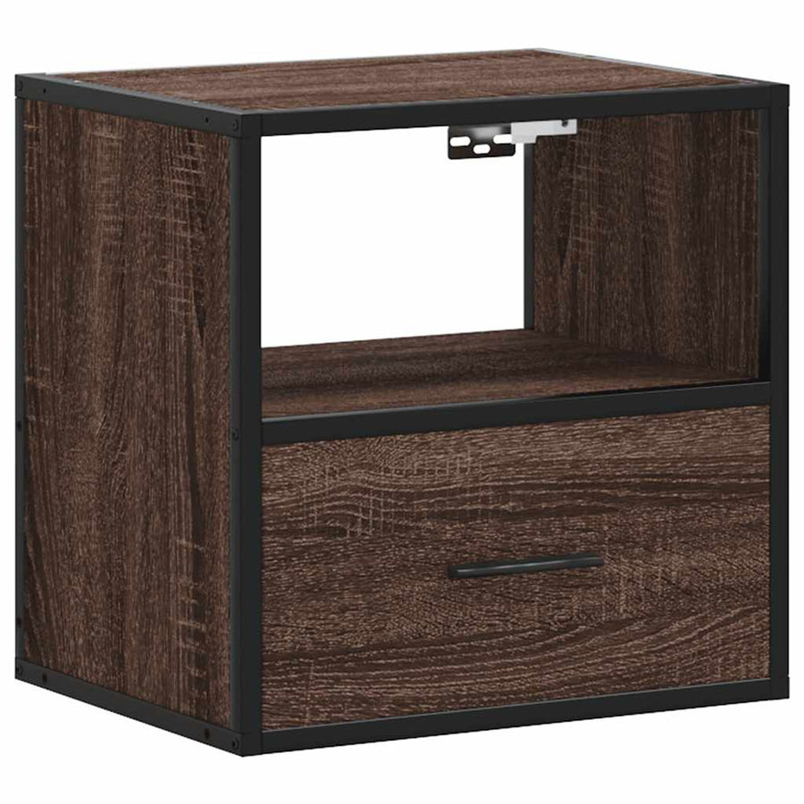 Nachtkastje wandgemonteerd 40x31x39,5 cm bruin eikenkleurig
