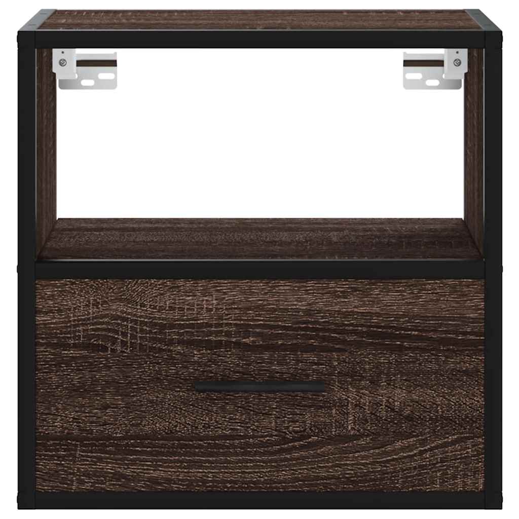 Nachtkastje wandgemonteerd 40x31x39,5 cm bruin eikenkleurig