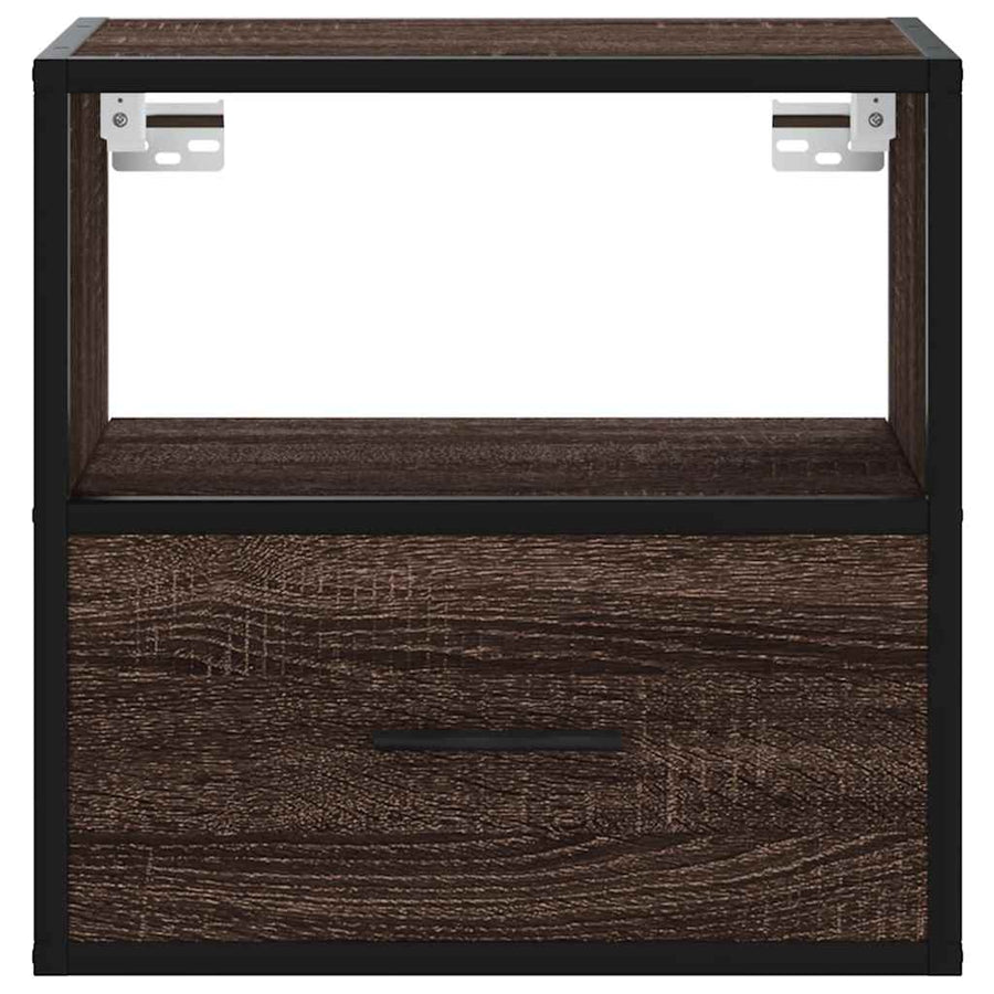 Nachtkastje wandgemonteerd 40x31x39,5 cm bruin eikenkleurig