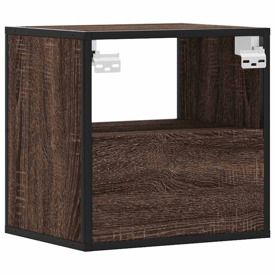 Nachtkastje wandgemonteerd 40x31x39,5 cm bruin eikenkleurig